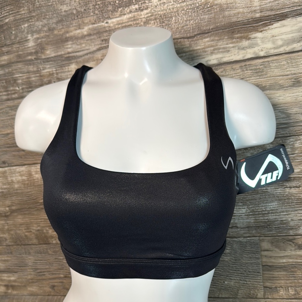 TLF Women's Black Sports Bra, Size Medium